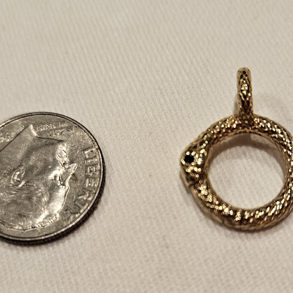 Awe Inspired Yellow Gold Vermeil Snake Pendant and Charm Holder - Picture 3 of 3